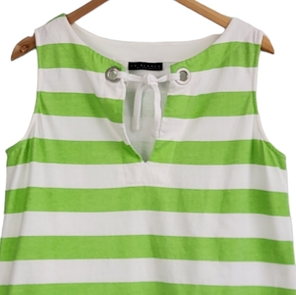 La Blanca by Rob Beattie Miami V-Neck Lime Green Striped Swim Cover Up - Picture 2 of 8